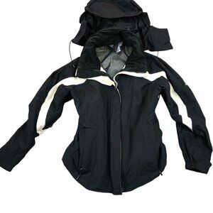 Eastern Mountain Sports Womens Hooded Hiking Jacket XS Black Packable Full Zip